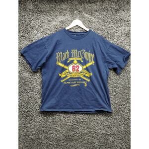 Vintage Mark McGwire Shirt 1998 Home Run Record 62 Blue‎ 90s Adult XL Blue